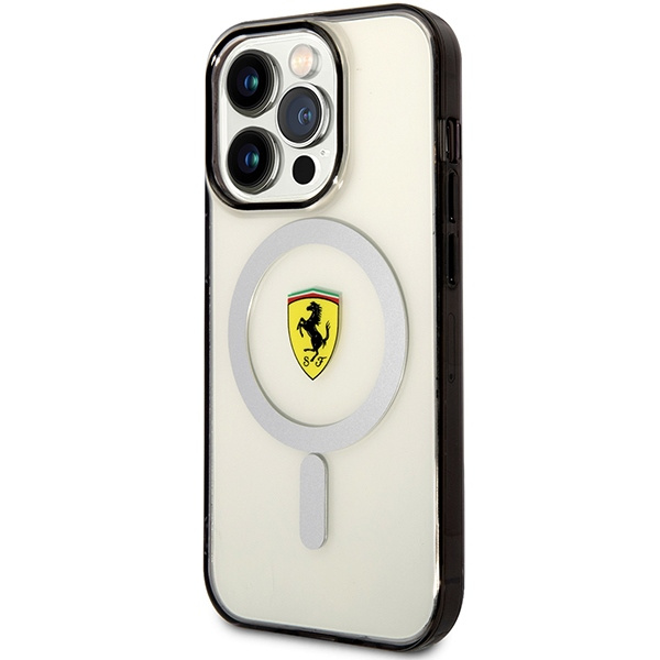 Etui Ferrari FEHMP14LURKT iPhone 14 Pro 6,1" przezroczysty/transparent hardcase Outline Magsafe Case