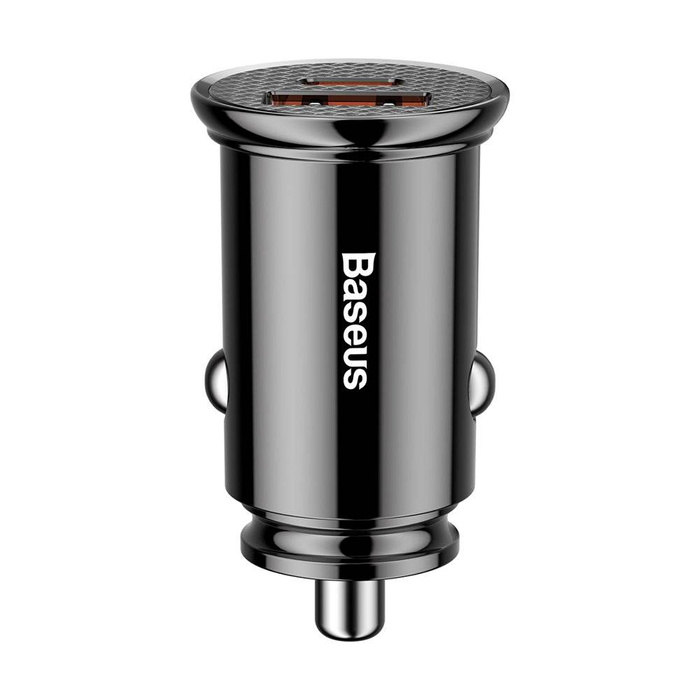 Baseus Circular PPS inteligentna ładowarka samochodowa z portami USB Quick Charge 4.0 QC 4.0 i USB-C PD 3.0 SCP czarny (CCALL-YS01)