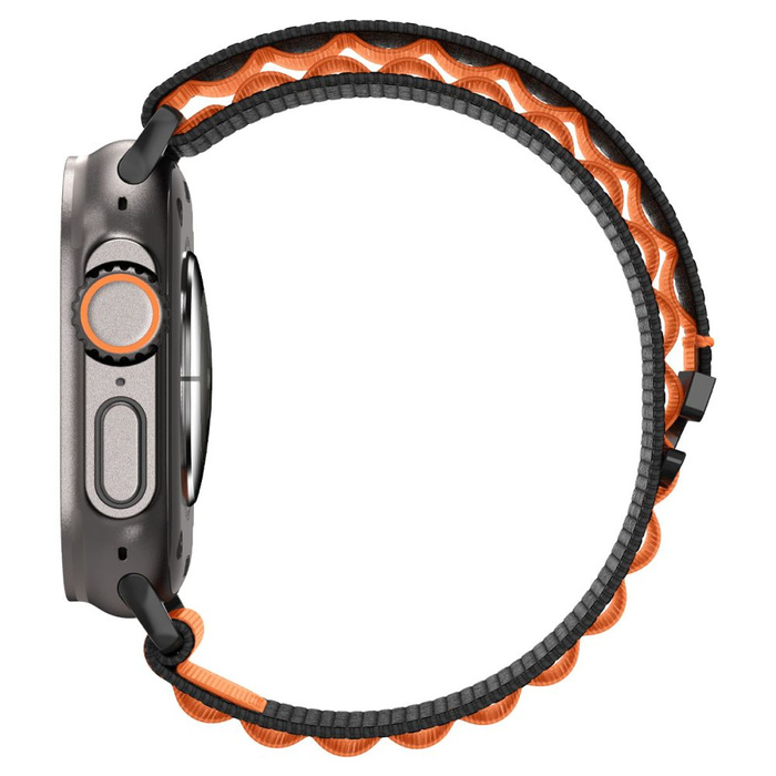 PASEK SPIGEN WBF1 BAND APPLE WATCH 6 / 7 / 8 / 9 / 10 / SE / ULTRA 1 / 2 (44 / 45 / 46 / 49 MM) BLACK/ORANGE