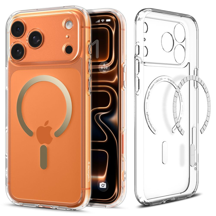 ETUI SPIGEN IPHONE 17 PRO ULTRA HYBRID MAG MAGSAFE CLEAR/GOLD