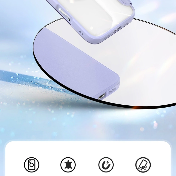 Etui Dux Ducis Skin X Pro na iPhone 16 Pro z MagSafe i klapką - fioletowe