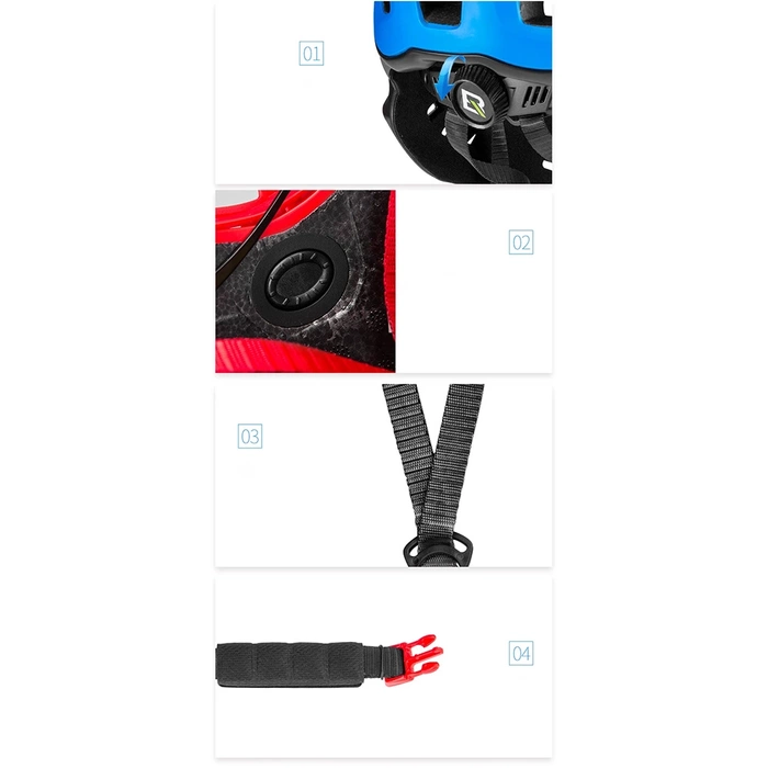 [PO ZWROCIE] Kask rowerowy dziecięcy z odpinaną szczęką Rockbros TT-32SOBL-M rozmiar M - czarno-pomarańczowy