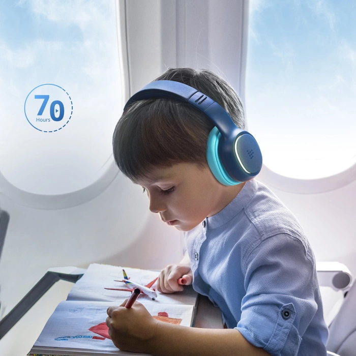 Słuchawki bezprzewodowe Tronsmart KH03 z ANC, dla dzieci, bezpieczne - niebieskie
