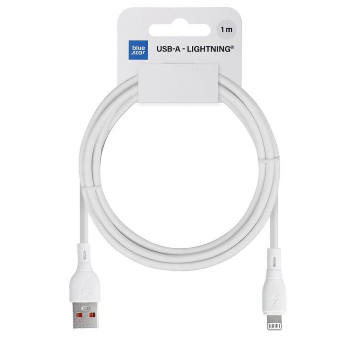 Kabel USB A do Lightning Blue Star 2,4A ECO 1 m PJ68-24-2.4 biały