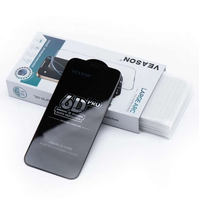 Szkło Hartowane 6D Pro Veason Glass (SET 10in1) - do Iphone 13 Pro / 14 czarny