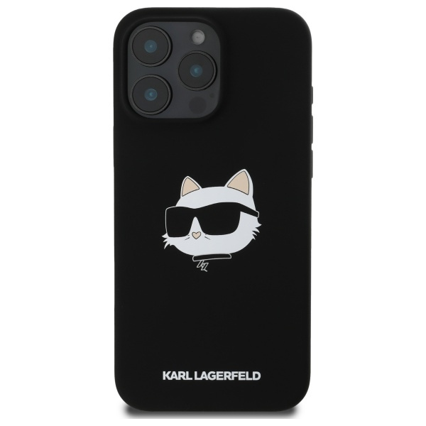 Etui Karl Lagerfeld iPhone 16 Pro czarny/black HC MagSafe Sil Choupette Head Print