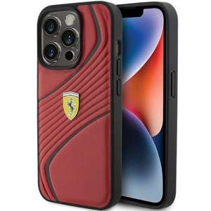 Etui Ferrari FEHCP15LPTWR iPhone 15 Pro 6.1" czerwony/red hardcase Twist Metal Logo Case