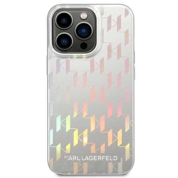 Etui KARL LAGERFELD Apple iPhone 14 Pro Monogram Iridescent Srebrny Hardcase