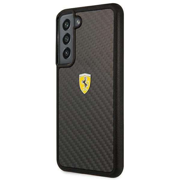 Etui FERRARI Samsung Galaxy S22 Plus On Track Real Carbon Czarny Hardcase