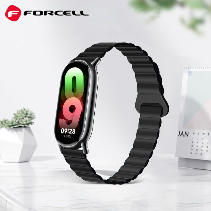 Pasek do Mi Band 8 Xiaomi Forcell F-Design FX8 sprzączka silikon czarny