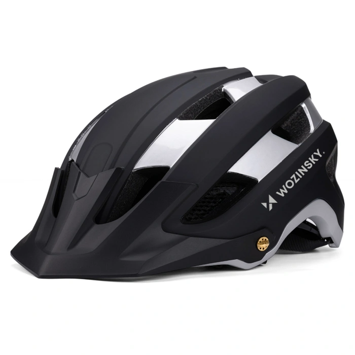 Kask rowerowy MTB Wozinsky lekki L - czarno-srebrny