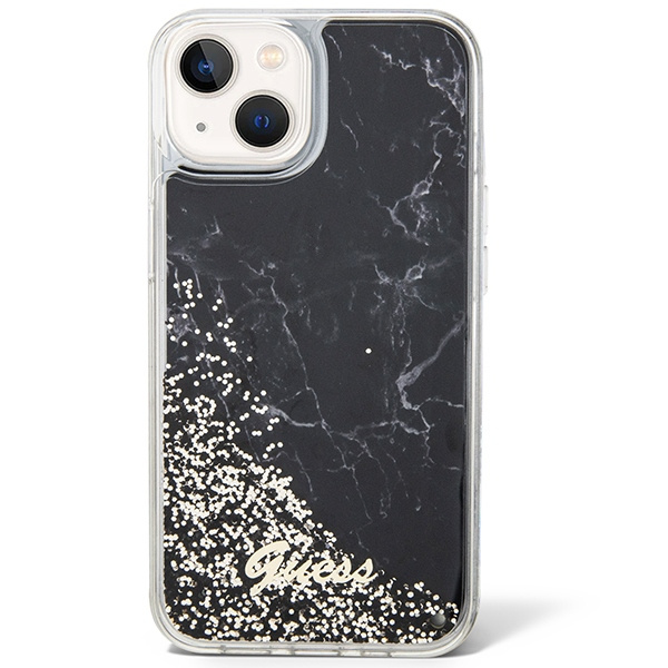 Etui Guess GUHCP14SLCSGSGK iPhone 14 6.1" czarny/black hardcase Liquid Glitter Marble Case