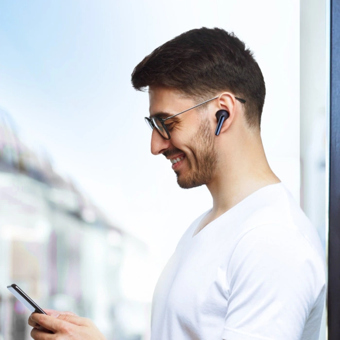 Słuchawki Joyroom Funpods JR-FN2 douszne TWS z Bluetooth 5.4, funkcją ANC i ochroną IP54 - czarne