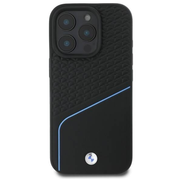 Etui BMW iPhone 16 Pro Max 6.9" czarny/black hardcase Sign Leather Textured And Line MagSafe