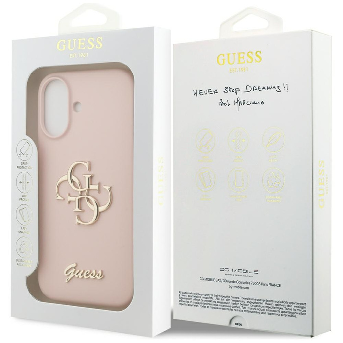 Etui Guess Silicone Big 4G Script do     iPhone 17 różowy