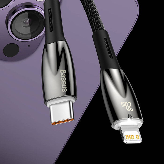 Baseus Glimmer Series kabel z szybkim ładowaniem USB - Lightning 480Mb/s 2.4A 1m czarny