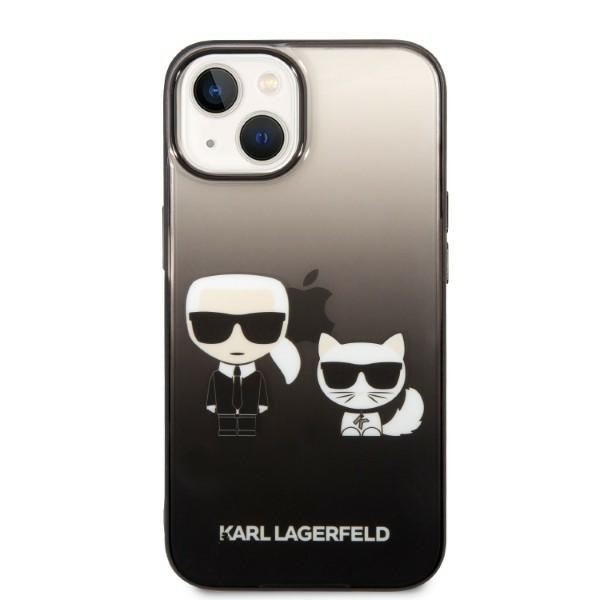 Etui KARL LAGERFELD Apple iPhone 14 Gradient Ikonik Karl & Choupette Czarny Hardcase