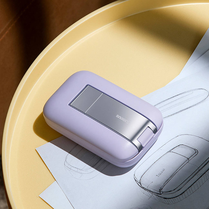 Regulowany stojak na telefon z lusterkiem Baseus Seashell Series - fioletowy