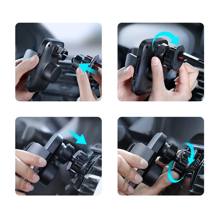 Joyroom samochodowy uchwyt magnetyczny bezprzewodowa indukcyjna ładowarka Qi 15W (kompatybilna z MagSafe do iPhone) na kratkę nawiewu (JR-ZS295)