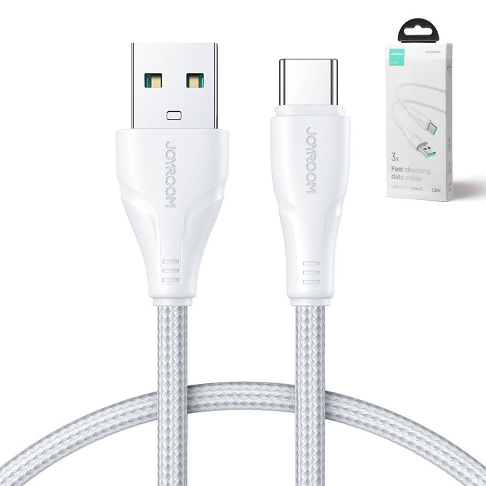 Joyroom kabel USB - USB C 3A Surpass Series do szybkiego ładowania i transferu danych 1,2 m biały (S-UC027A11)