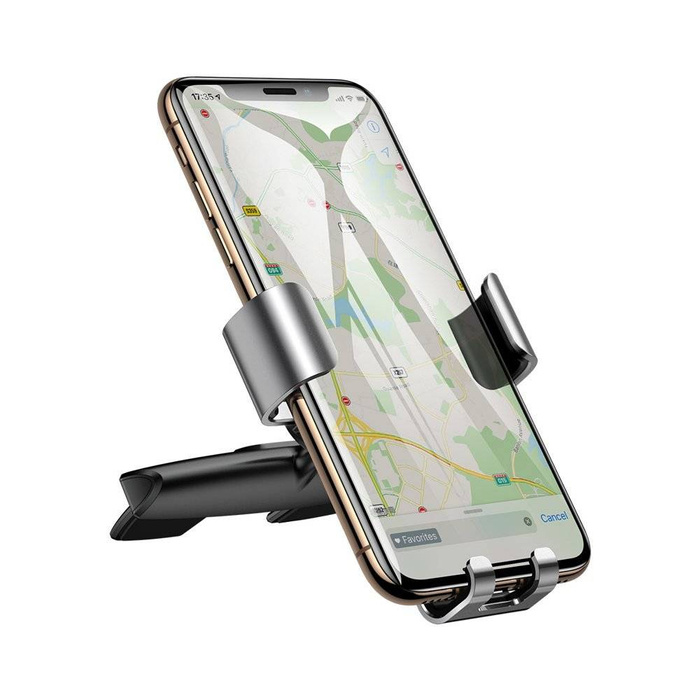[PO ZWROCIE] Baseus Metal Age Gravity Car Mount metalowy samochodowy uchwyt grawitacyjny na slot CD srebrny (SUYL-J0S)