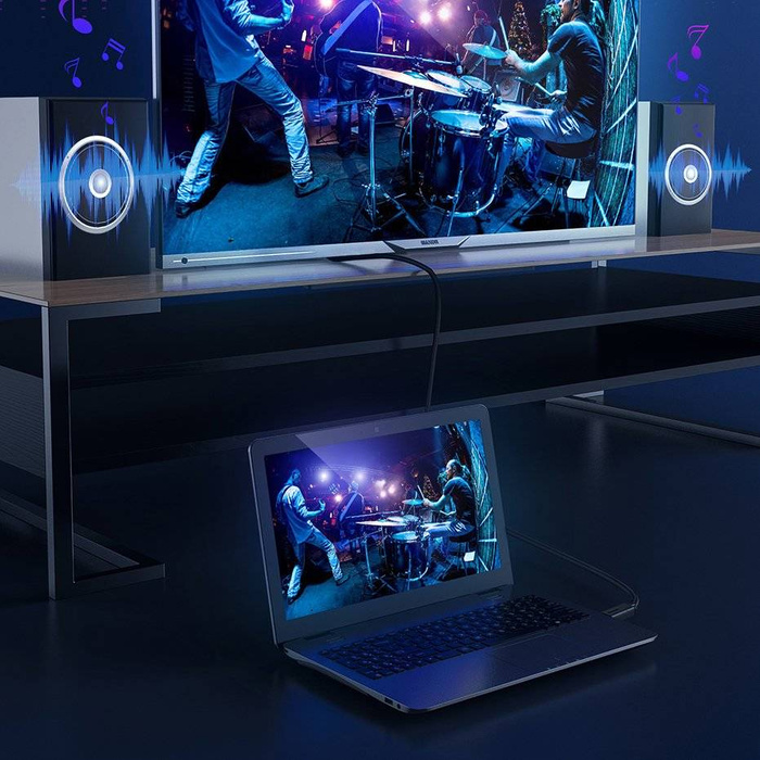 Baseus kabel przewód HDMI 2.0 4K 60 Hz 3D HDR 18 Gbps 2m czarny (CAKGQ-B01)