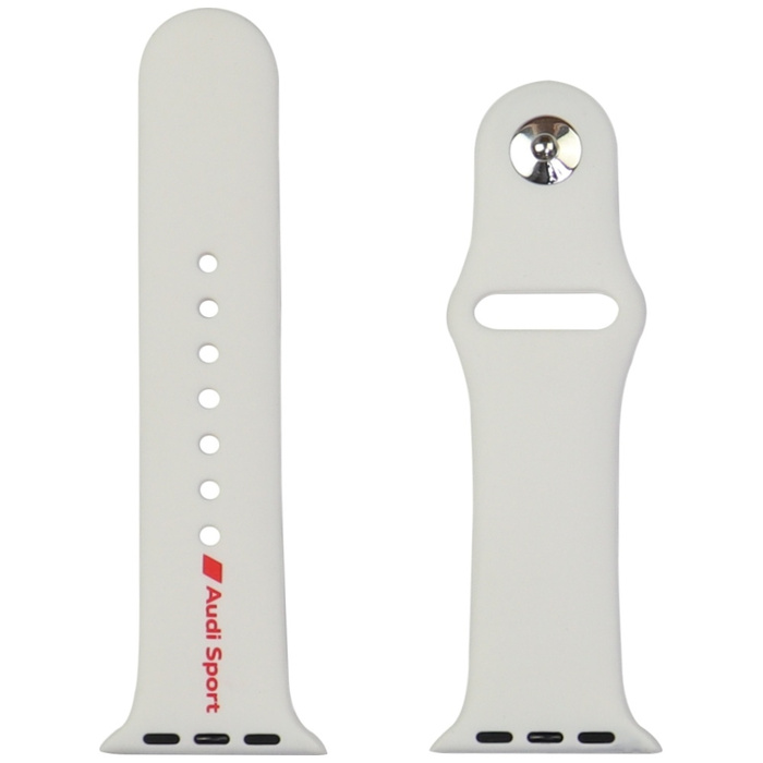 Pasek Audi Sport Red Logo Silicone Watch Strap do Apple Watch 40/41/42mm biały