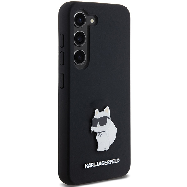 Etui Karl Lagerfeld KLHCS23SSMHCNPK Galaxy S23 S911 czarny/black hardcase Silicone Choupette Metal Pin