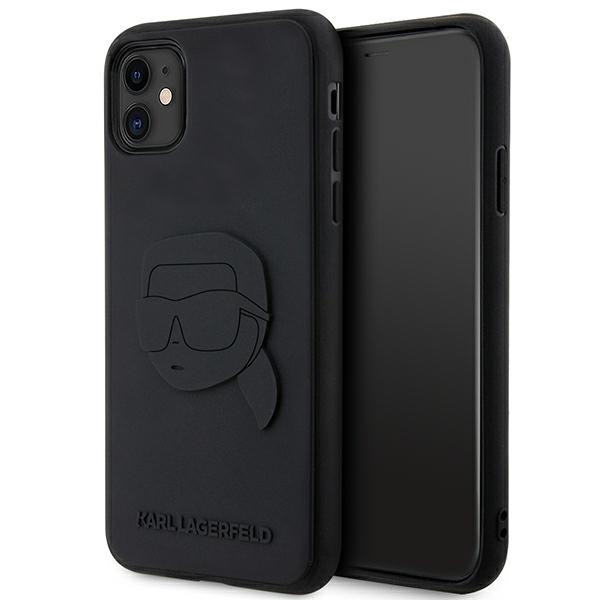 Etui Karl Lagerfeld Klhcn613drknk iPhone 11 / Xr 6.1" Czarny/black Hardcase Rubber Karl Head 3d Case