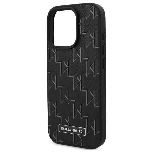 Etui Karl Lagerfeld iPhone 16 Pro Max 6.9" hardcase czarny/black Leather Monogram Metal Logo MagSafe