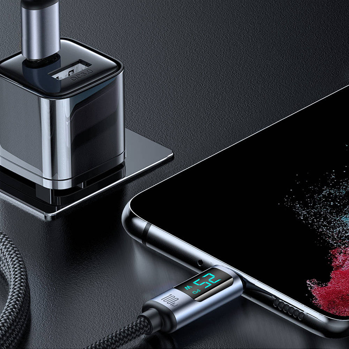 Kabel USB C - USB C 100W 1.2m z wyświetlaczem LED Joyroom S-CC100A16 - czarny