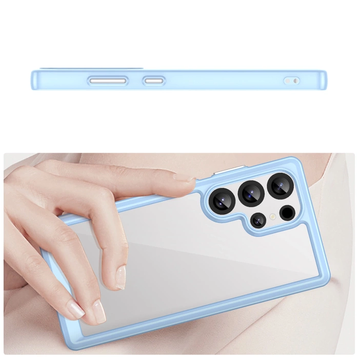 Etui silikonowe Outer Space Case z żelową ramką do Samsung Galaxy S25 Ultra - niebieskie