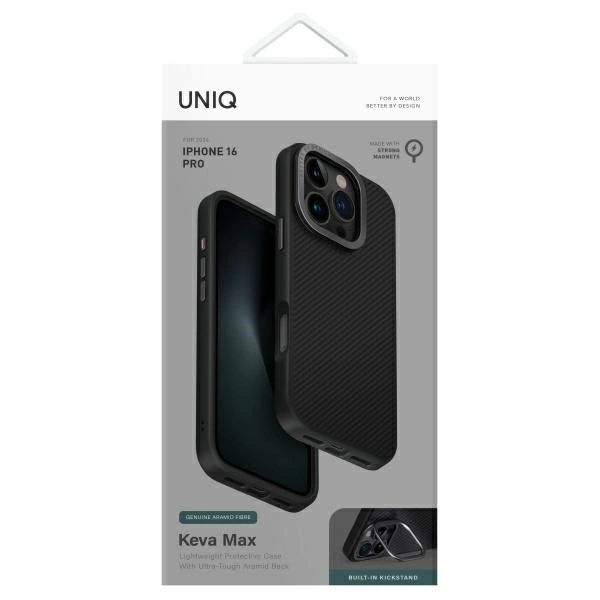 UNIQ etui Keva Max iPhone 16 Pro 6,3 Magclick Charging czarny/black(carbon)