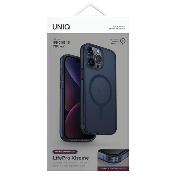 Etui UNIQ etui LifePro Xtreme iPhone 15 Pro Max 6.7" Magclick Charging ciemnoniebieski/smoke blue Case