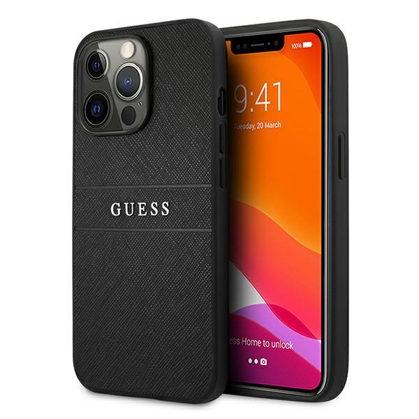 Etui GUESS Apple iPhone 13 13 Pro Saffiano Strap Czarny Case