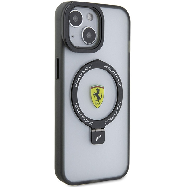 Etui Ferrari FEHMP15SUSCAK iPhone 15 6.1" czarny/black hardcase Ring Stand 2023 Collection MagSafe Case