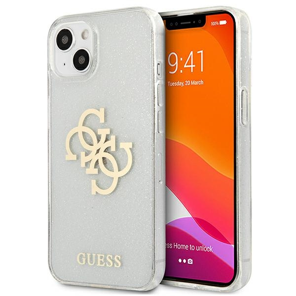 Etui GUESS Apple iPhone 13 Mini Glitter 4G Big Logo Bezbarwny Hardcase
