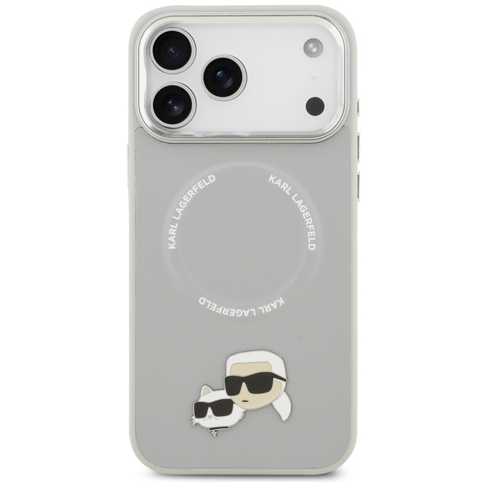 Etui Karl Lagerfeld Karl & Choupette     Pins MagSafe do iPhone 17 Pro Max szary