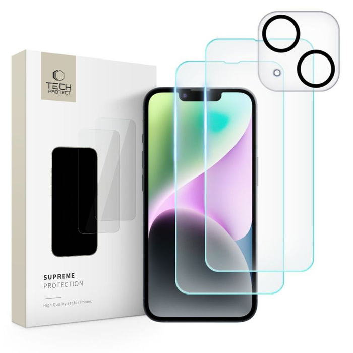 Szkło Hartowane Tech-protect Supreme Set iPhone 14 Clear