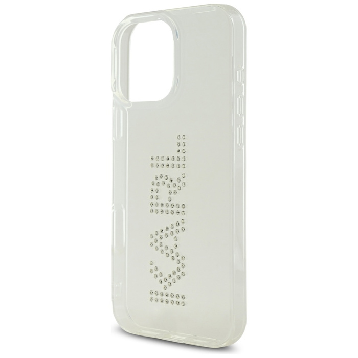 Etui Karl Lagerfeld IML Rhinestones Logo do iPhone 16 Pro przezroczysty