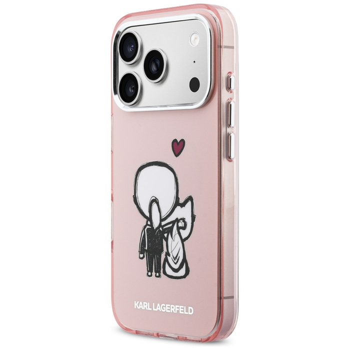 Etui Karl Lagerfeld Karl & Choupette     Back MagSafe do iPhone 17 Pro różowy