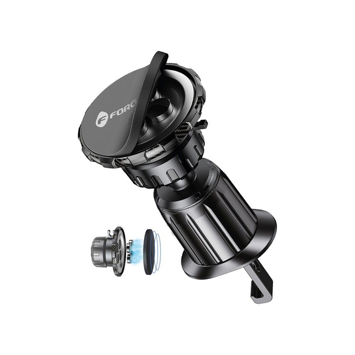 Uchwyt na telefon do samochodu magnetyczny Forcell F-Grip MagElite do kratki czarny