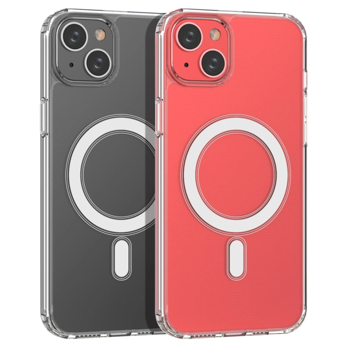 Etui magnetyczne Clear Magnetic Case z MagSafe do iPhone 14 Plus  ze srebrnym ringiem - przezroczyste