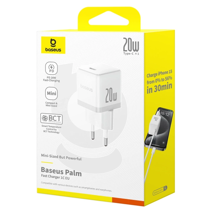 Ładowarka sieciowa Baseus Palm 20W USB-C - biała