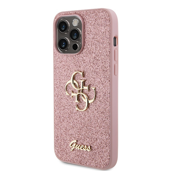 Etui Guess GUHCP15LHG4SGP iPhone 15 Pro 6.1" różowy/pink hardcase Glitter Script Big 4G Case