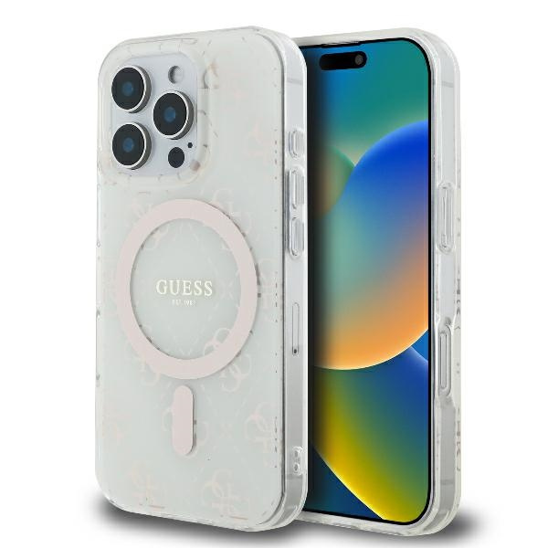 Etui Guess iPhone 16 Pro Max 6.9" biały/white hardcase IML 4G Background MagSafe