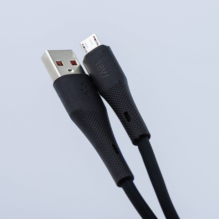Kabel USB A do Micro USB Forcell F-Energy QC3.0 2,4A 18W Silicone 1 m C341 czarny