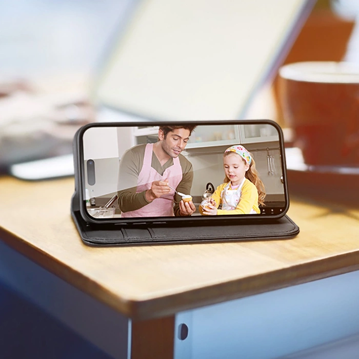 Etui Dux Ducis Hivo na iPhone 16 Pro Max z klapką i ochroną RFID - czarne