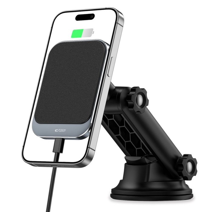 UCHWYT TECH-PROTECT MM15W-V2 MAGNETIC MAGSAFE DASHBOARD CAR MOUNT WIRELESS CHARGER 15W BLACK