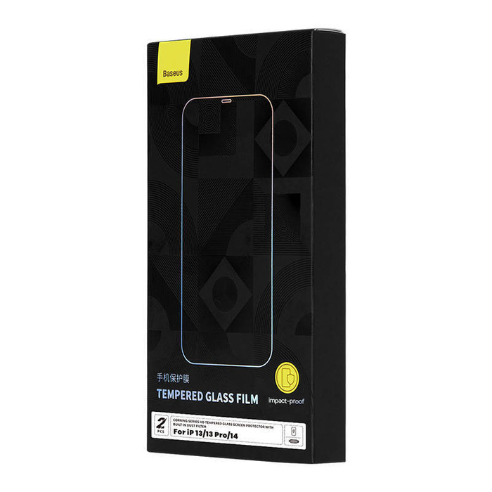 Szkło hartowane Baseus Corning do iPhone 13 / 13 Pro / 14 z filtrem przeciwpyłowym